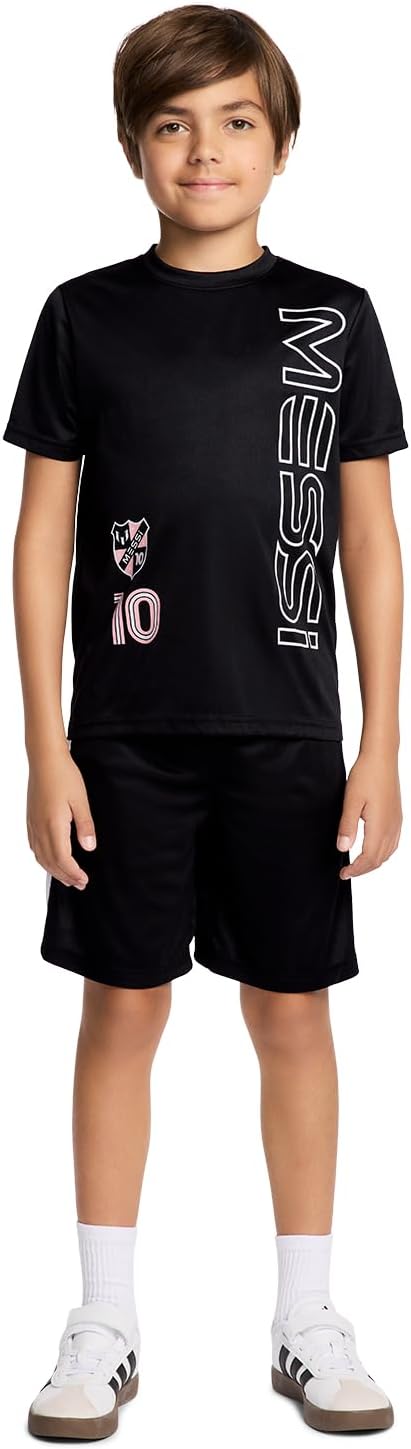 boys Lifestyle Short Sleeve 2-piece Set, Slim-fit Jersey Set With Top & Shorts